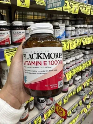 Viên uống Vitamin E tự nhiên Blackmores 1000IU 100 viên của Úc