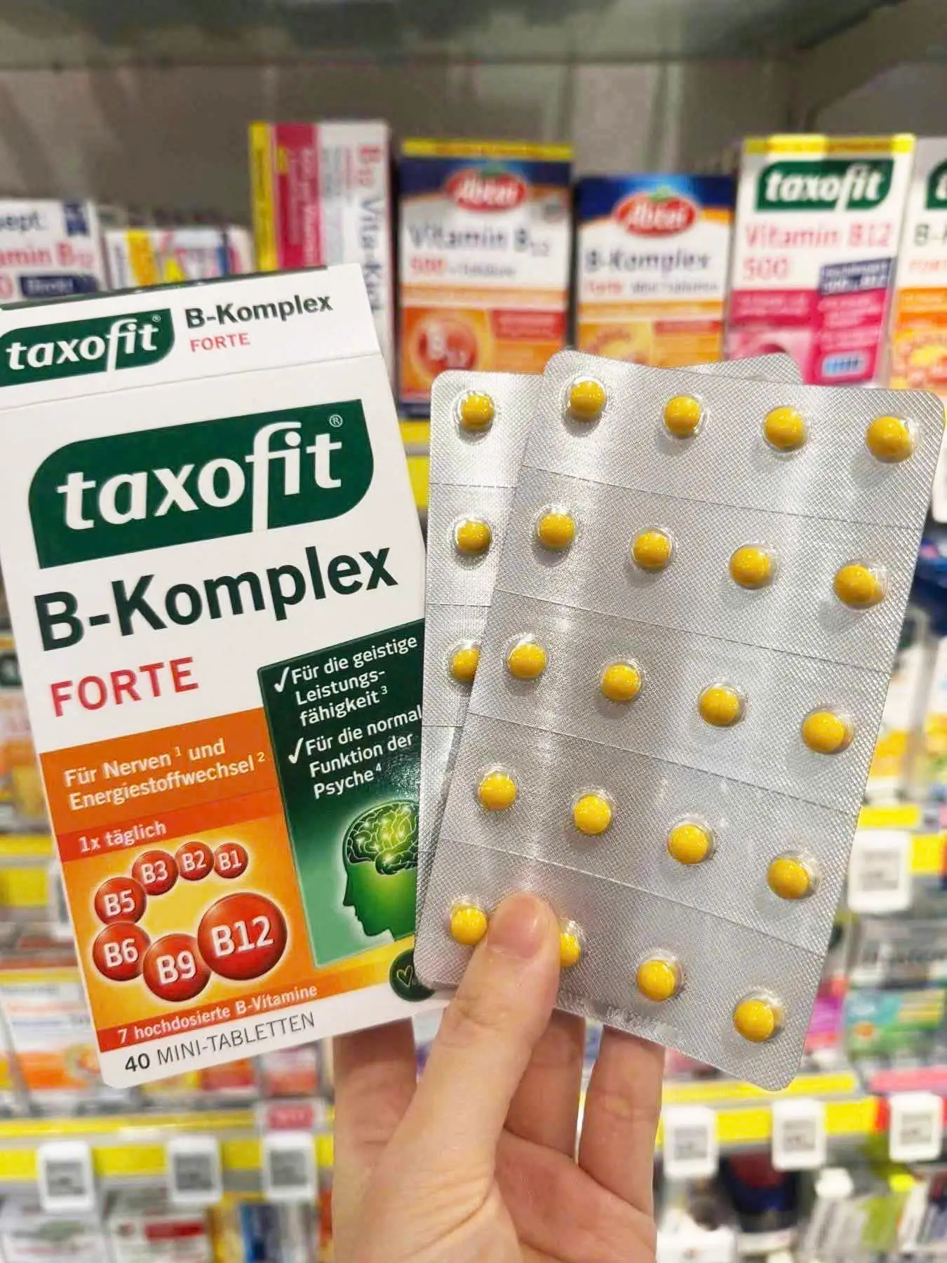 Viên uống bổ não Taxofit B-Complex Forte 40 viên của Đức Viên uống bổ não Taxofit B-Complex Forte 40 viên