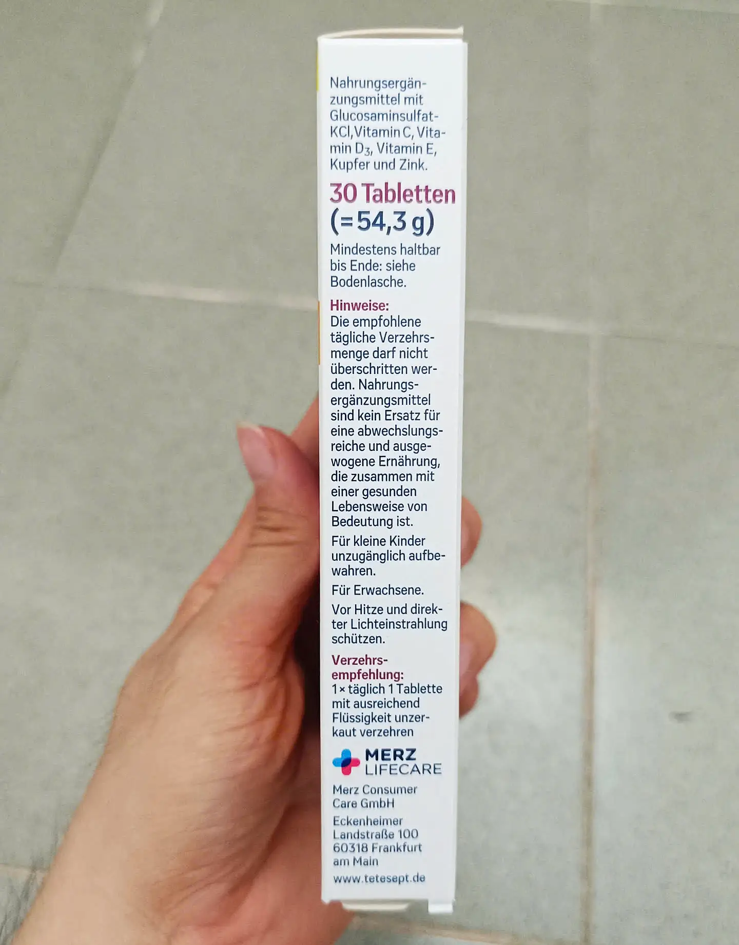 Viên uống Tetesept Glucosamin 1250 Knorpel + Knochen 30 viên của Đức Viên uống bổ sụn khớp Tetesept Glucosamin 1250