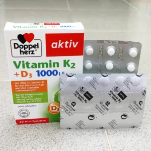 Viên uống Doppelherz Vitamin K2 D3 1000 IE 30 viên của Đức Viên uống bổ sung Vitamin K2 D3 1000IE Doppelherz hộp 30 viên