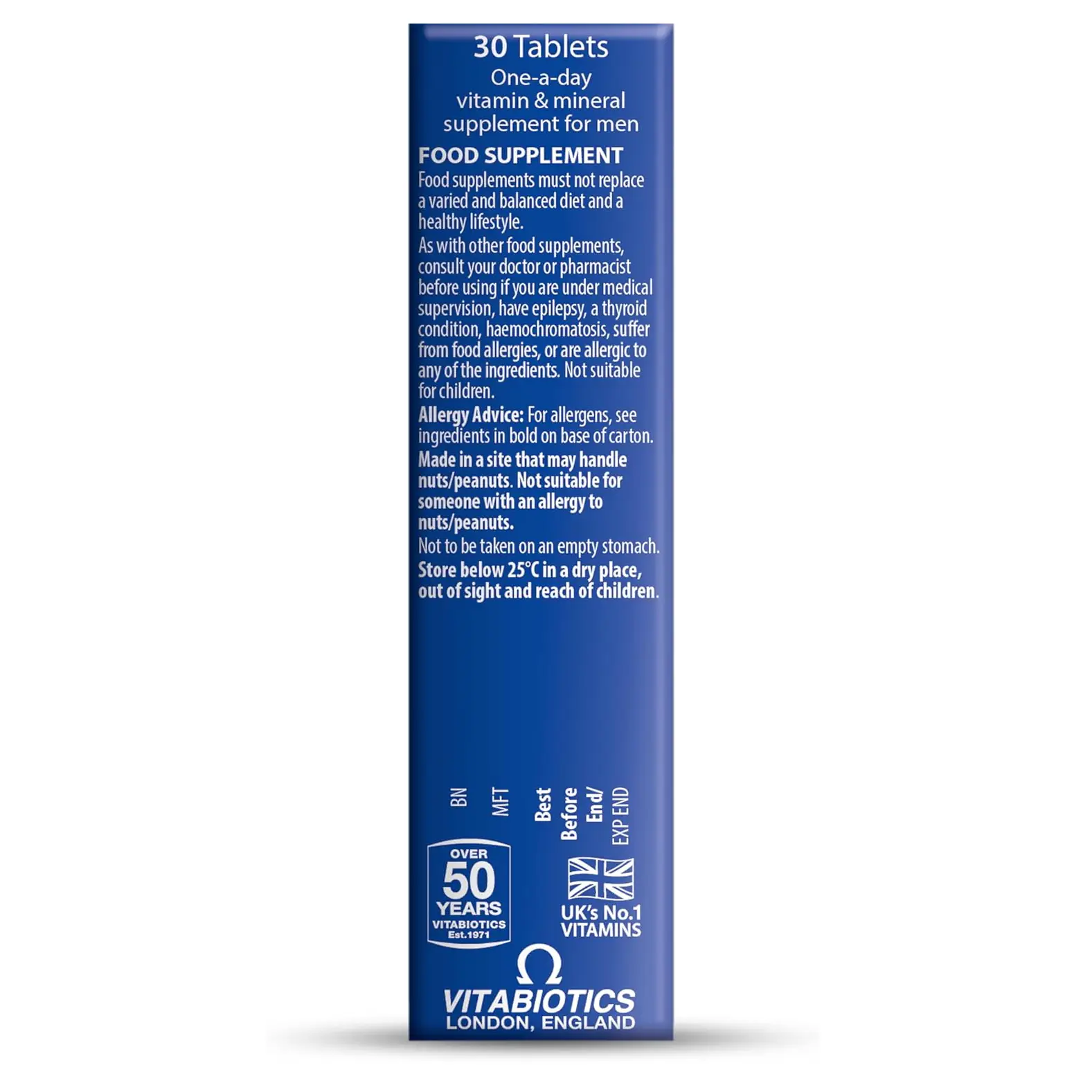 Vitamin tổng hợp cho nam Wellman Original Vitabiotics 30 viên của Anh Viên uống bổ sung sức khỏe nam giới Wellman Original 30 viên Anh