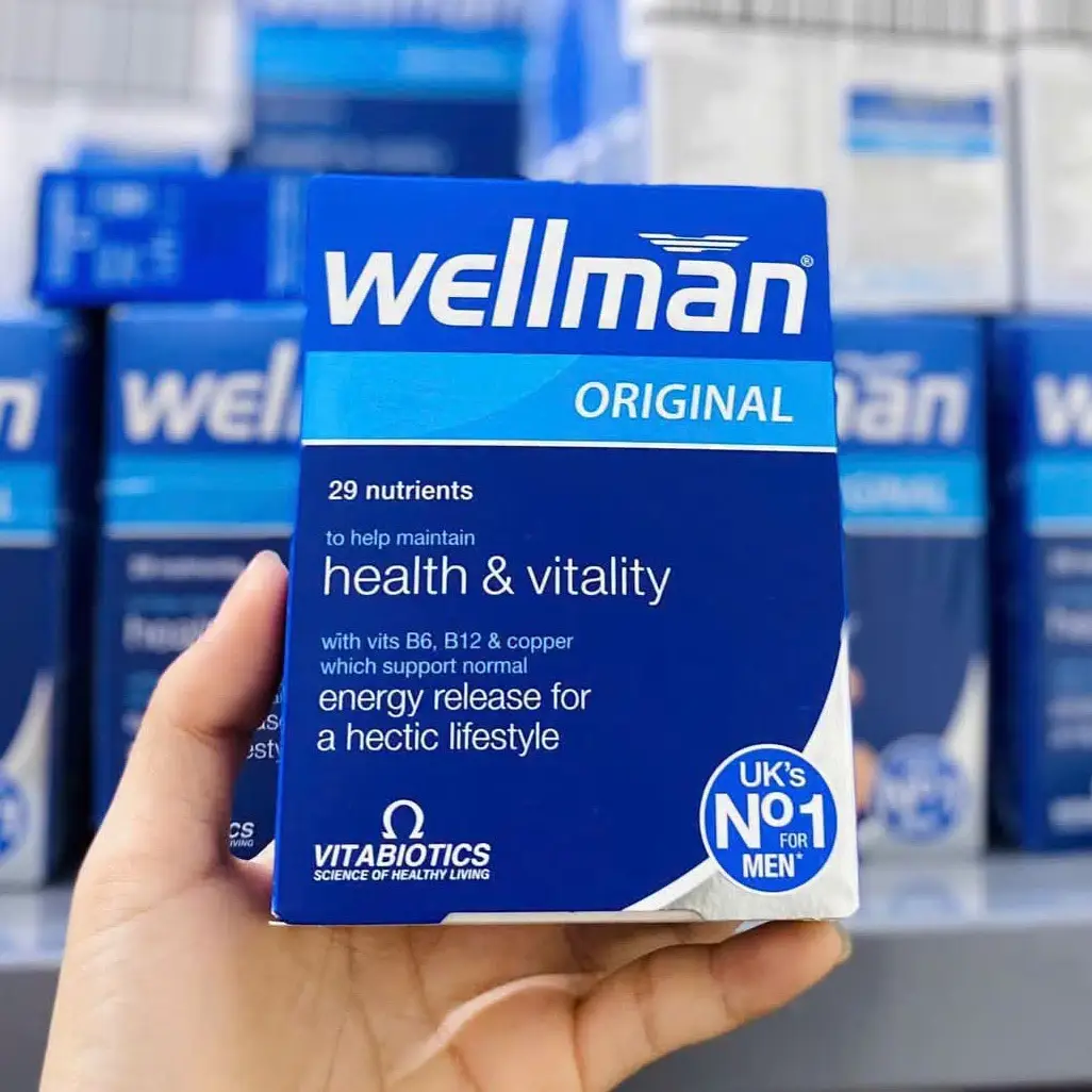 Vitamin tổng hợp cho nam Wellman Original Vitabiotics 30 viên của Anh Viên uống bổ sung sức khỏe nam giới Wellman Original Vitabiotics 30 viên của Anh