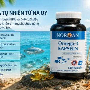 Viên uống dầu cá tuyết Norsan Omega 3 1500mg 120 viên của Đức Viên uống dầu cá Omega 3 Kapseln NORSAN 1500mg 120 viên