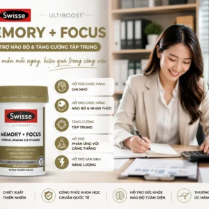 Viên uống bổ não Swisse Memory Focus 50 viên của Úc Viên uống tăng cường trí nhớ sự tập trung Swisse Ultiboost Memory + Focus 50 viên Úc