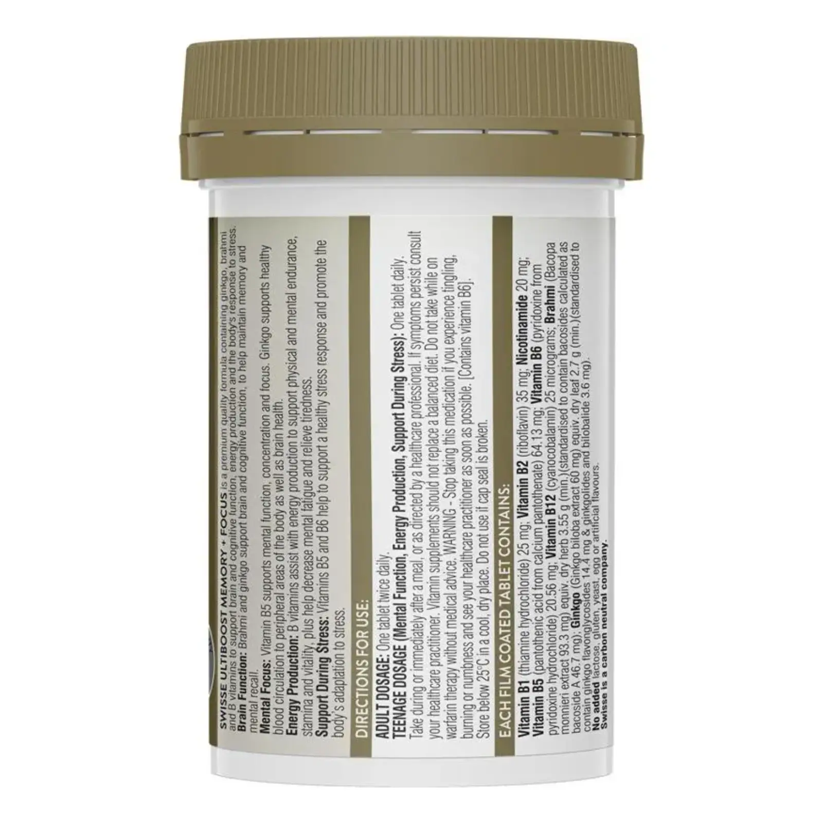 Viên uống bổ não Swisse Memory Focus 50 viên của Úc Viên uống tăng cường trí nhớ sự tập trung Swisse Ultiboost Memory + Focus của Úc 50 viên