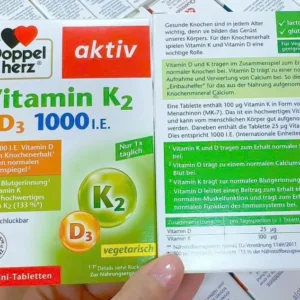Viên uống Doppelherz Vitamin K2 D3 1000 IE 30 viên của Đức Viên uống vitamin D3 K2 Doppelherz 1000 IE 30