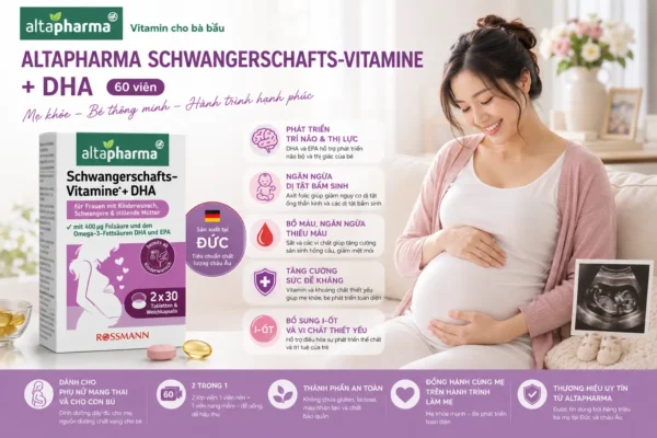 Vitamin bầu Altapharma Schwangerschafts-Vitamine 2x30 viên của Đức