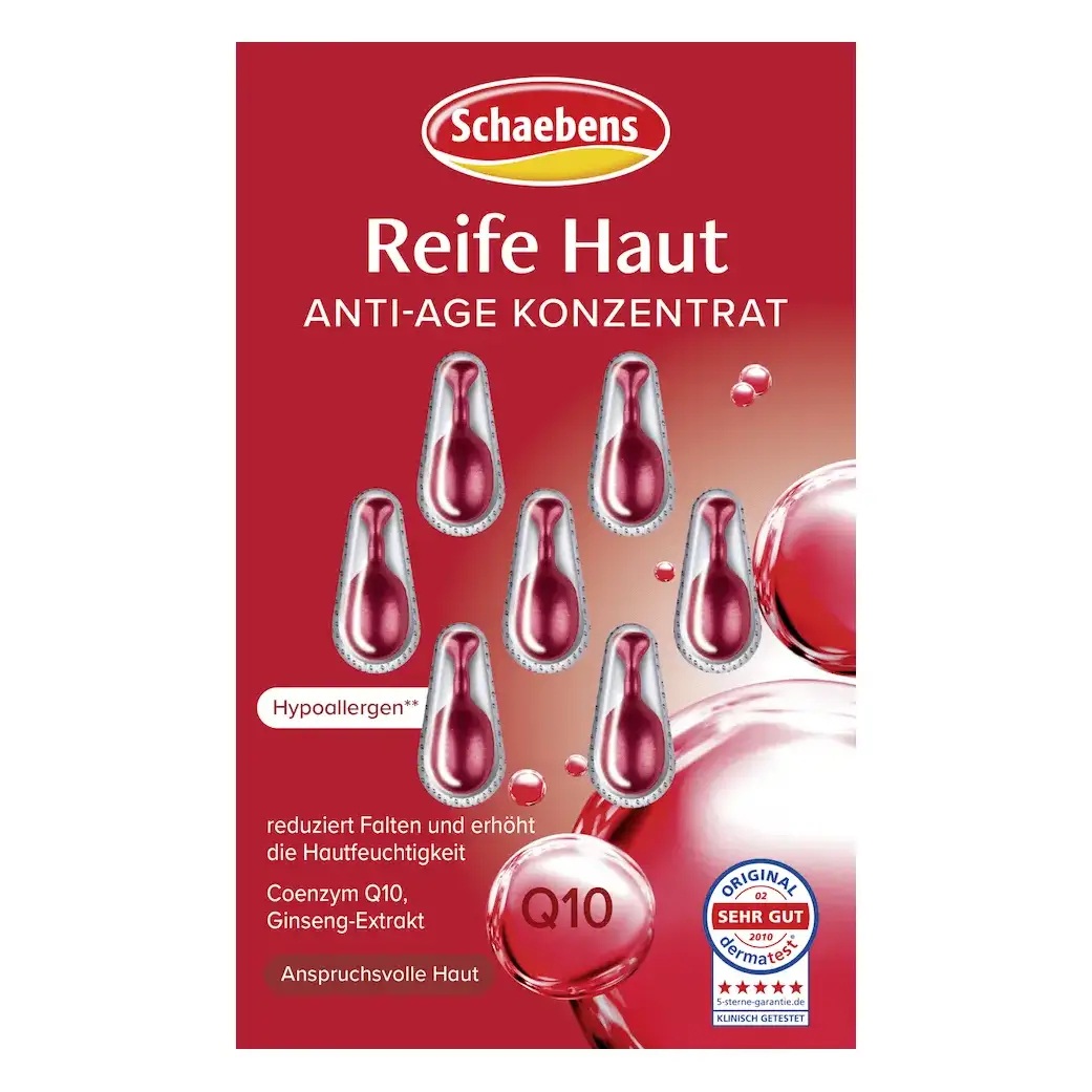 Tinh chất viên nang Schaebens Reife Haut Anti-Age Konzentrat Q10 7 viên của Đức tinh chất viên nang Schaebens đỏ Q10 7 viên của Đức