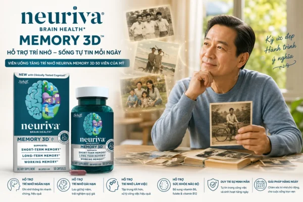 viên uống hỗ trợ trí nhớ Neuriva Memory 3D 50 viên của Mỹ