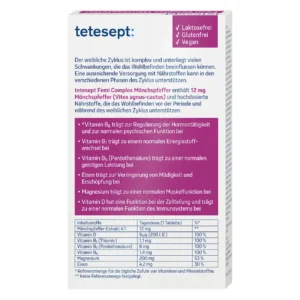 Viên uống Tetesept FemiComplex Mönchspfeffer plus Hormon-Balance 60 viên của Đức viên uống nội tiết tố Tetesept Femi Complex Mönchspfeffer plus Hormon-Balance