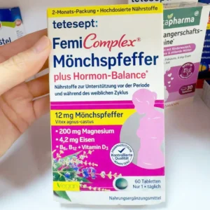 Viên uống Tetesept FemiComplex Mönchspfeffer plus Hormon-Balance 60 viên của Đức viên uống nội tiết tố Tetesept FemiComplex Mönchspfeffer plus Hormon-Balance 60 viên