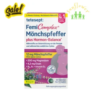 viên uống nội tiết tố Tetesept FemiComplex Mönchspfeffer plus Hormon-Balance 60 viên của Đức
