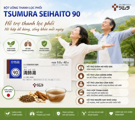 Bột thảo dược lọc phổi Tsumura Seihaito Nhật Bản 3g x 42 gói