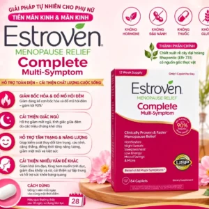 Viên uống hỗ trợ mãn kinh Estroven Complete Multi-Symptom Menopause Relief 84 viên của Mỹ Cân bằng nội tiết tố cho phụ nữ tiền mãn kinh Estroven Complete Multi-Symptom Menopause Relief 84 Caplets