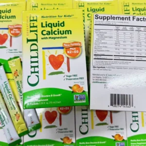 Canxi dạng gói ChildLife Liquid Calcium with Magnesium K2 D3 30 gói của Mỹ