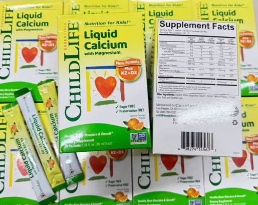 Canxi dạng gói ChildLife Liquid Calcium with Magnesium K2 D3 30 gói của Mỹ