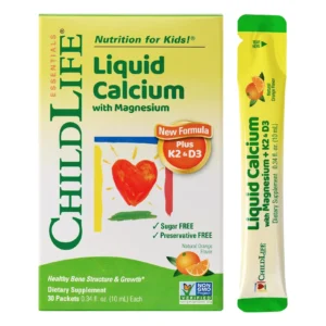 Canxi nước ChildLife Liquid Calcium with Magnesium K2 D3 30 gói