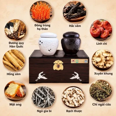 Cao hắc sâm Achimmadang Geumsan hộp 2 hũ x 500g Hàn Quốc Cao sâm hũ đôi Hoàng Đế Hoàng Hậu Achimadang 2 hũ