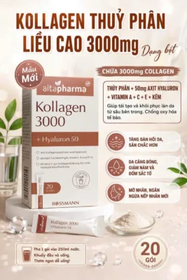 Collagen dạng bột Altapharma Kollagen 3000mg + Hyaluron 20 gói của Đức