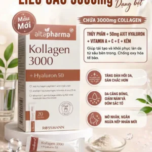 Collagen dạng bột Altapharma Kollagen 3000mg + Hyaluron 20 gói của Đức