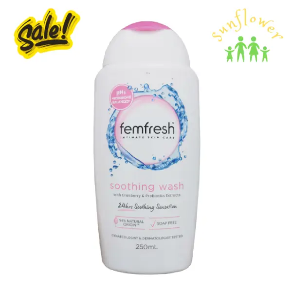 Dung dịch vệ sinh phụ nữ Femfresh Soothing Wash 250ml của Úc Dung dịch vệ sinh phụ nữ Femfresh Soothing Wash 250ml của Úc