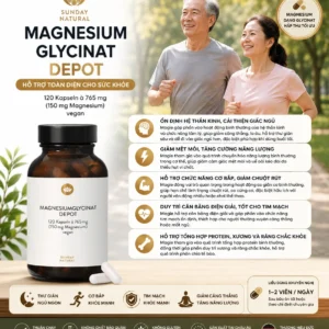 Magie Hữu Cơ Sunday Natural Magnesium Glycinate Depot 150mg, 120 Viên