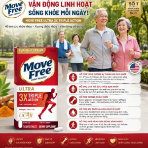Viên uống bổ khớp Move Free Ultra 3X Triple Action 75 viên của Mỹ Thuốc bổ khớp Schiff Move Free Ultra Triple Action USA hộp 75 viên
