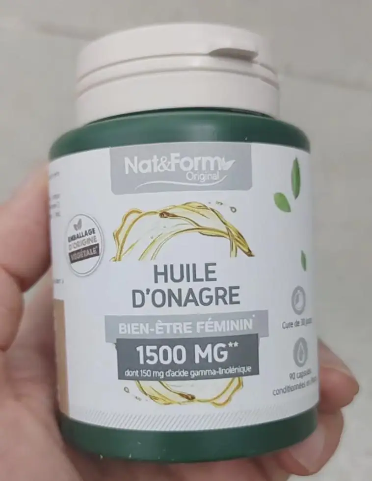 Viên uống dầu hoa anh thảo Nat Form Huile d'Onagre 1500mg 90 viên của Pháp Tinh dầu hoa anh thảo Nat và Form Huile D’Onagre 90 viên của Pháp