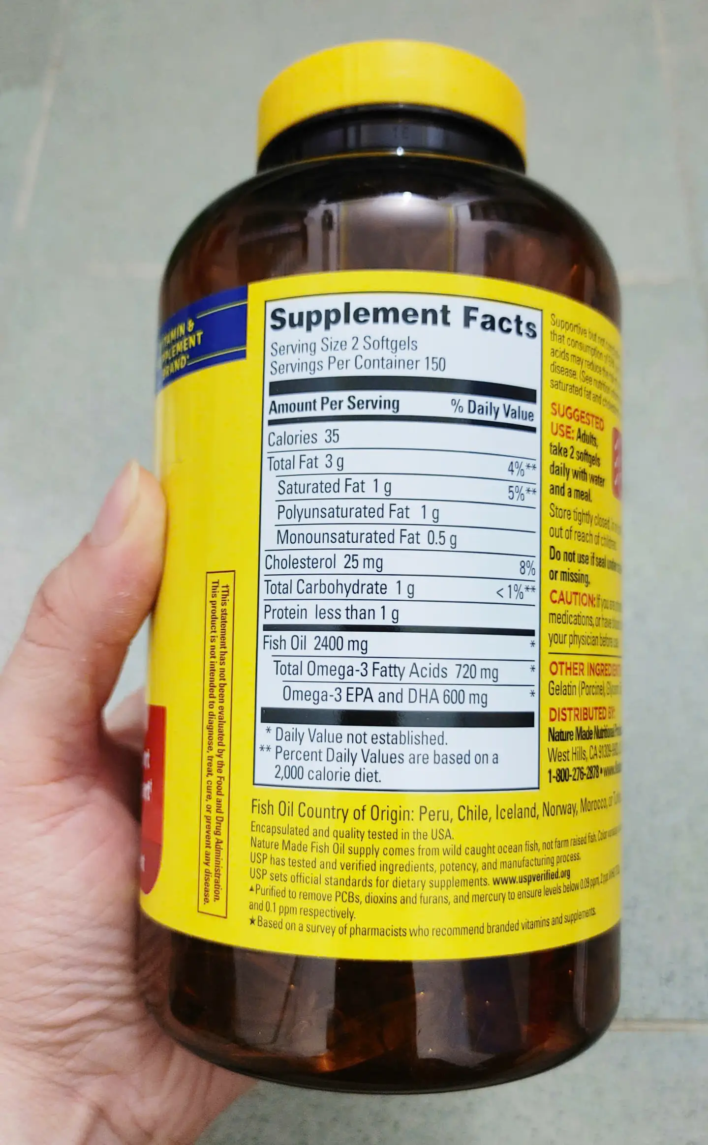 Viên uống dầu cá Nature Made Fish Oil 2400mg 300 viên của Mỹ VIÊN UỐNG DẦU CÁ NATURE MADE FISH OIL 2400 MG 300 VIÊN