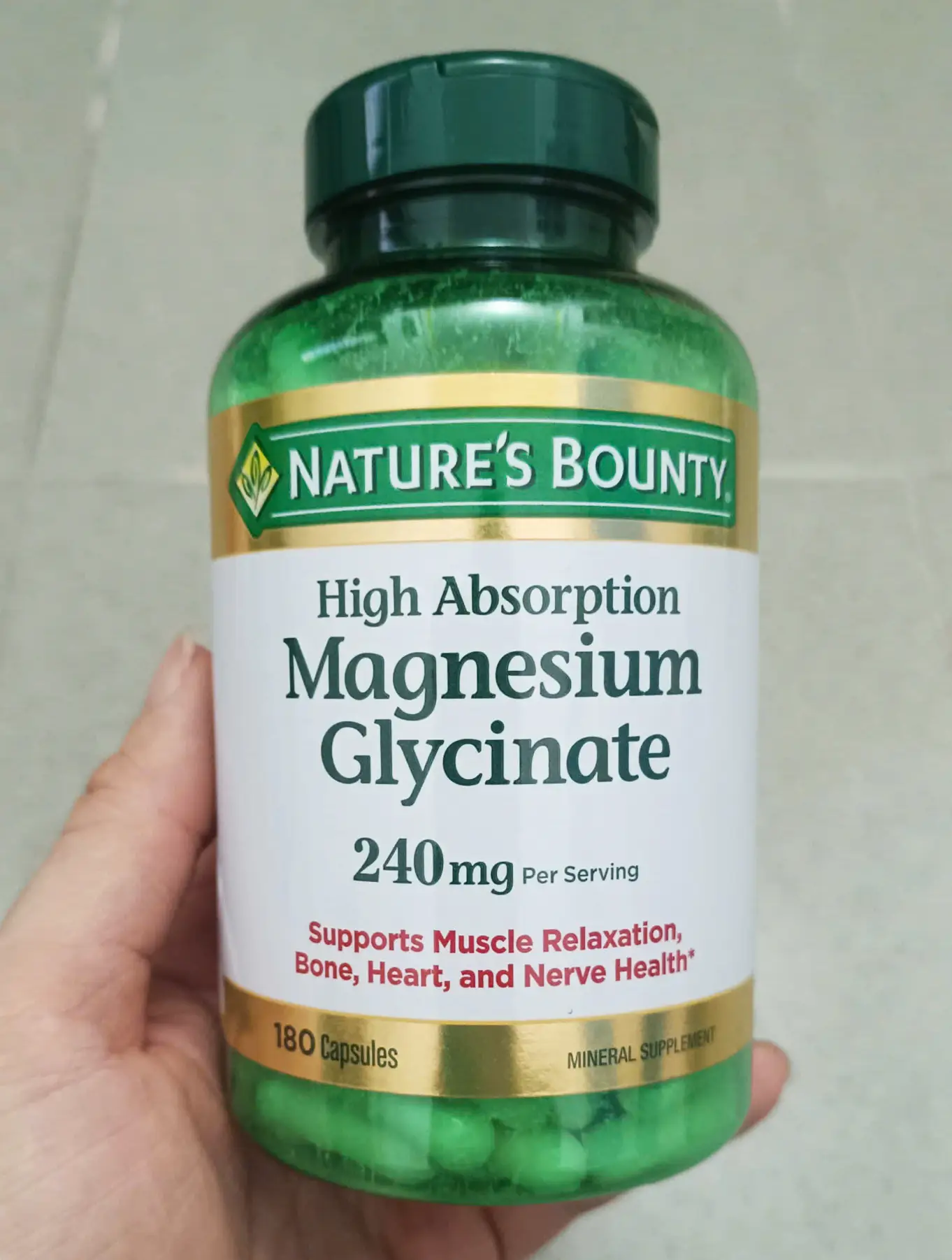 Viên uống Nature's Bounty Magnesium Glycinate 240mg 180 viên của Mỹ Viên Magnesium Glycinate 240mg 180 viên Nature’s Bounty Mỹ