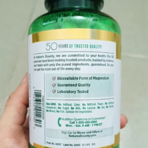Viên uống Nature's Bounty Magnesium Glycinate 240mg 180 viên của Mỹ Viên Uống Nature's Bounty Magnesium Glycinate 180 Viên