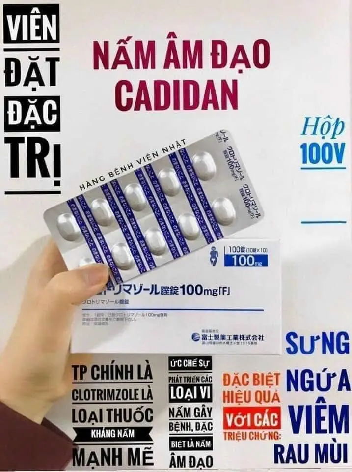 Lẻ 1 vỉ viên đặt trị nấm âm đạo Elcido 100mg vỉ 10 viên của Nhật Bản Viên đặt Candida Nhật Bản Elcido 100mg vỉ 10 viên