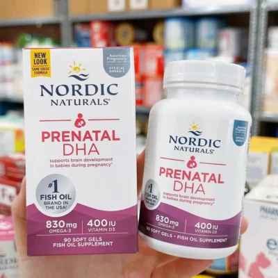 Viên uống Dha bầu Nordic Naturals Prenatal DHA 90 viên của Mỹ Viên uống DHA bầu Nordic Prenatal DHA 830mg Omega 3 của Mỹ