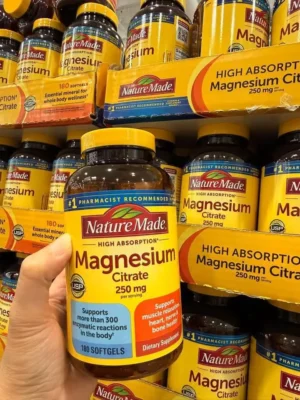 Viên uống Magnesium Citrate Nature Made 250mg 180 viên của Mỹ