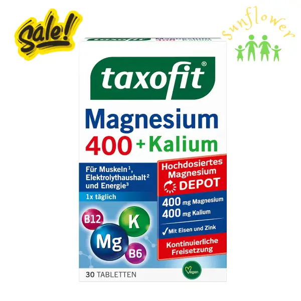 Viên uống Taxofit Magnesium 400 Kalium 30 viên của Đức Viên uống Taxofit Magnesium 400 Kalium 30 viên của Đức