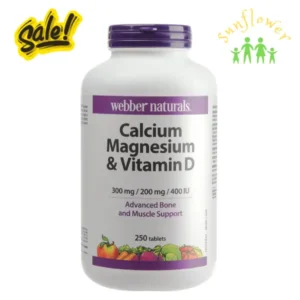 Viên uống Webber Naturals Calcium Magnesium & Vitamin D 250 viên của Canada