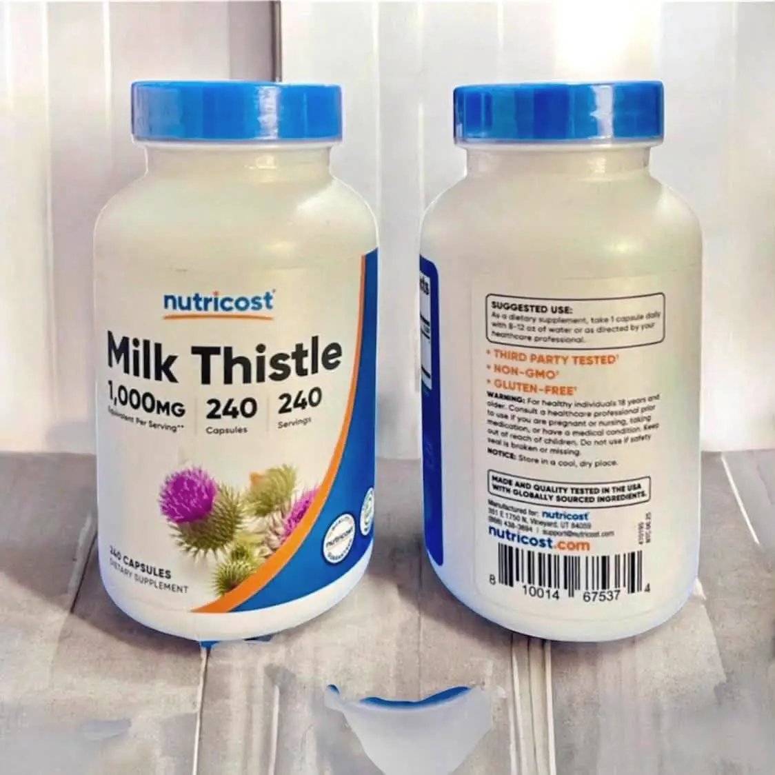 Viên uống bổ gan Nutricost Milk Thistle 1000mg 240 viên của Mỹ Viên uống bổ gan hỗ trợ thải độc, thanh lọc cơ thể Nutricost Milk Thistle 1000mg