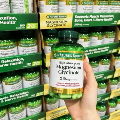 Viên uống bổ sung Magie Nature's Bounty Magnesium Glycinate 240mg 180 viên