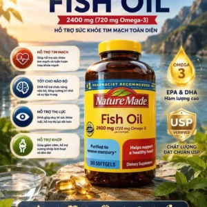 Viên uống dầu cá Fish Oil Nature Made Fish Oil 2400mg 300 viên của Mỹ