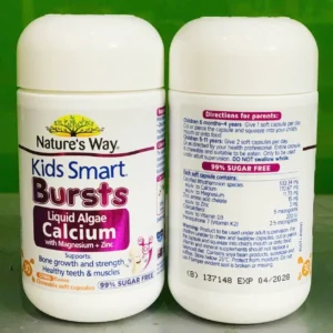 Nature's Way Kids Smart Bursts Liquid Algae Calcium+Magnesium+Zinc 30 Viên