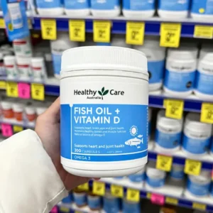 Viên uống dầu cá Healthy Care Fish Oil + Vitamin D 200 viên của Úc Viên Uống Dầu Cá Và Vitamin D Healthy Care Fish Oil + Vitamin D Hộp 200 Viên