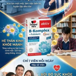 Viên uống Doppelherz B Komplex + Folsäure Depot 45 viên của Đức Viên Uống Vitamin B Complex Doppelherz 45 viên Đức