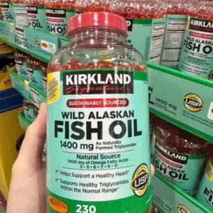 Viên uống dầu cá Kirkland Wild Alaskan Fish Oil 1400mg 230 viên của Mỹ Viên dầu cá Kirkland wild alaskan fish oil 1400mg 230 viên