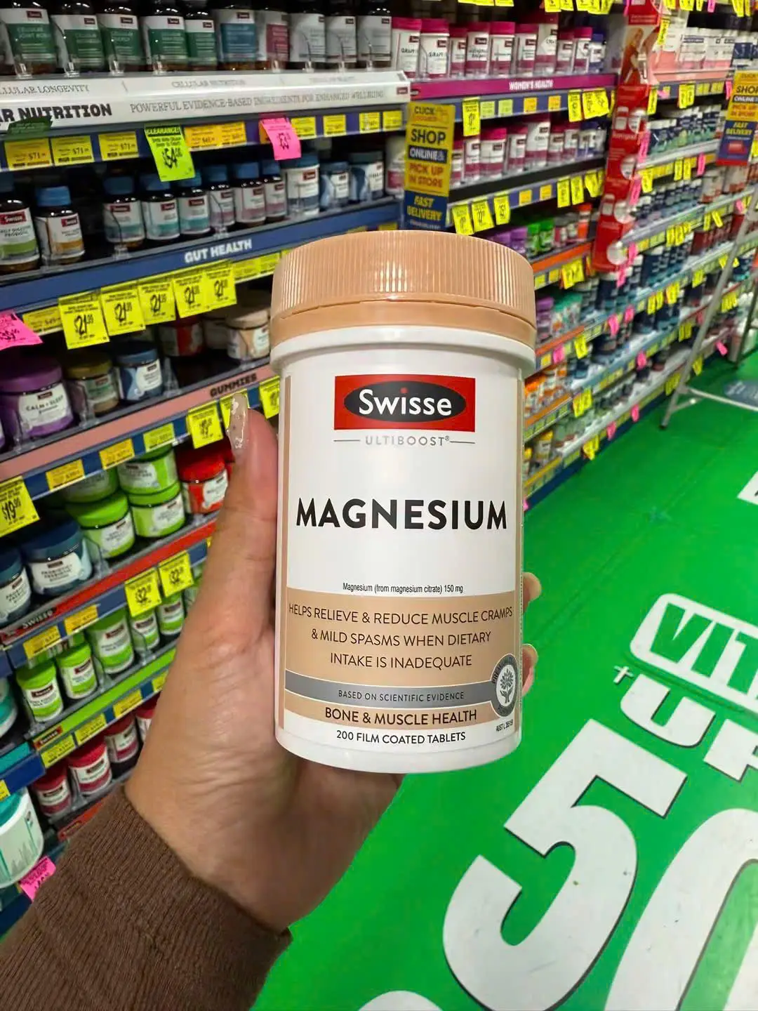 Viên uống Swisse Magnesium Citrate 200 viên của Úc Viên uống bổ sung Magie Swisse Ultiboost Magnesium 200 viên của Úc