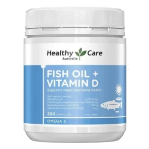 Viên uống dầu cá Healthy Care Fish Oil + Vitamin D 200 viên