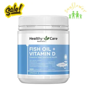 Viên uống dầu cá Healthy Care Fish Oil + Vitamin D 200 viên của Úc