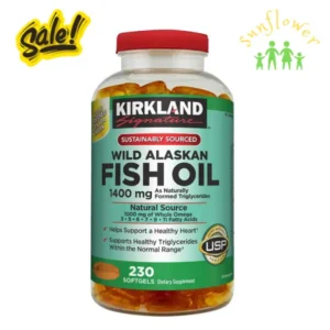 Viên uống dầu cá Kirkland Wild Alaskan Fish Oil 1400mg 230 viên của Mỹ