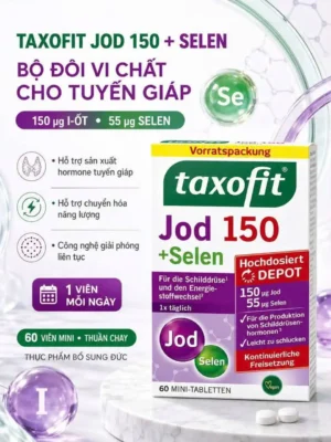 Viên uống hỗ trợ tuyến giáp Taxofit Jod 150 + Selen Depot 60 viên của Đức Viên uống hỗ trợ tuyến giáp Taxofit Jod Selen Depot 60 viên của Đức