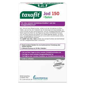 Viên uống hỗ trợ tuyến giáp Taxofit Jod 150 + Selen Depot 60 viên của Đức Viên uống taxofit Jod 150 + Selen Depot hỗ trợ tuyến giáp của Đức