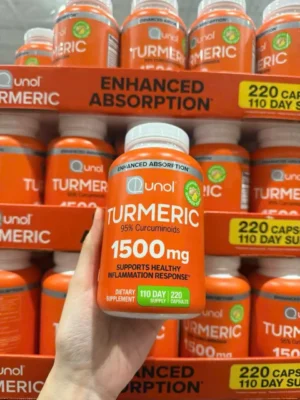 Tinh chất nghệ Qunol Turmeric 1500mg Enhanced Absorption 220 viên của Mỹ Viên uống tinh chất nghệ Qunol Turmeric 1500mg Mỹ 220 viên